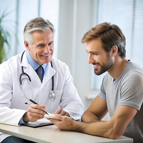 Smiling person in a calm consultation setting