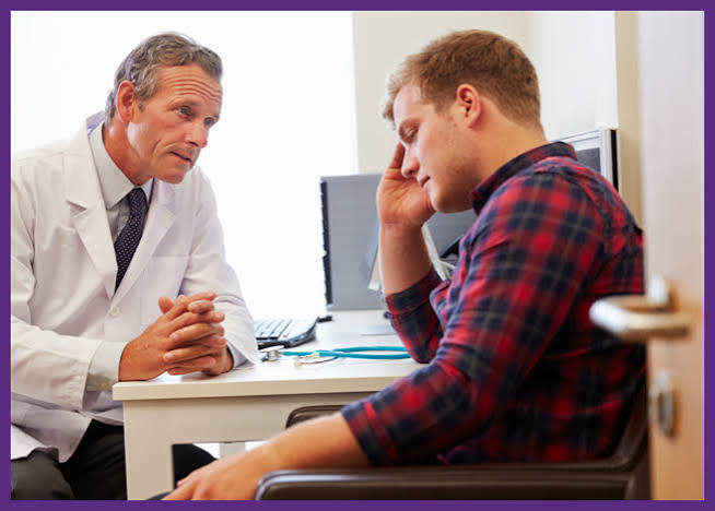 Person in a supportive clinical consultation